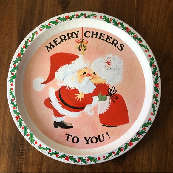 Mr & Mrs Claus Metal Serving Tray - Picture 1 of 3